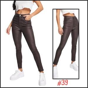 #39 EXPRESS SKINNY COATED SUPER HIGH RISE SZ 6